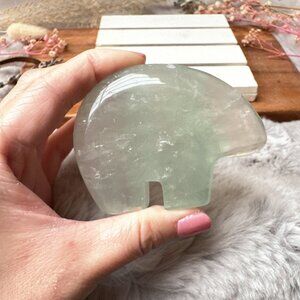 Gorgeous Fluorite Bear Carving